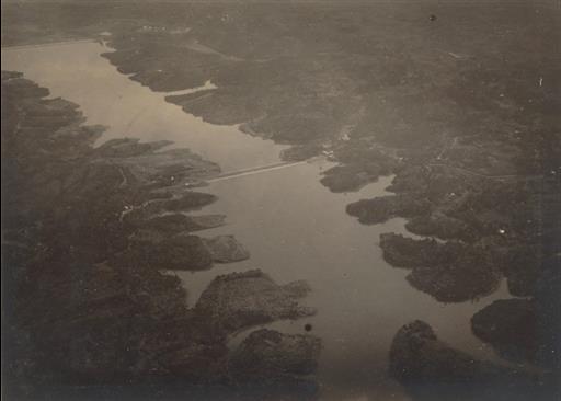 【村山貯水池】下貯水池全景 気球にて撮影