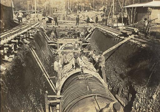 【山口貯水池】鉄管敷設工事