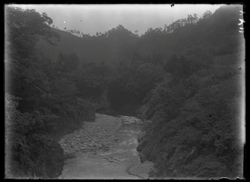 【水源林】多摩川本流の渓谷（小河内村女の湯付近か）